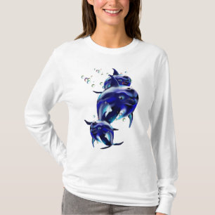 Camiseta DolphinsT-Camisa de tres azules