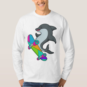 Camiseta Dolpin como Skater con Skateboard