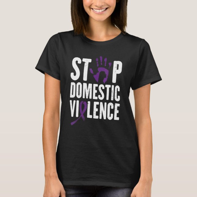 Camiseta Domestic Violence Awareness month Purple Ribbon (Anverso)