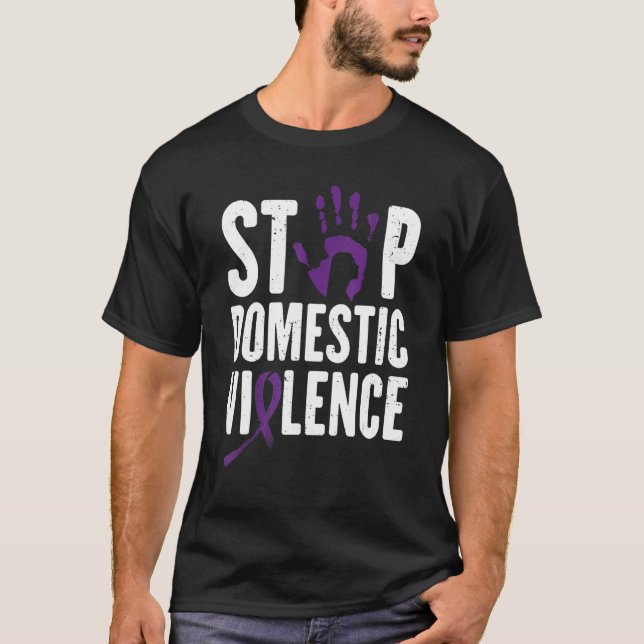 Camiseta Domestic Violence Awareness month Purple Ribbon (Anverso)