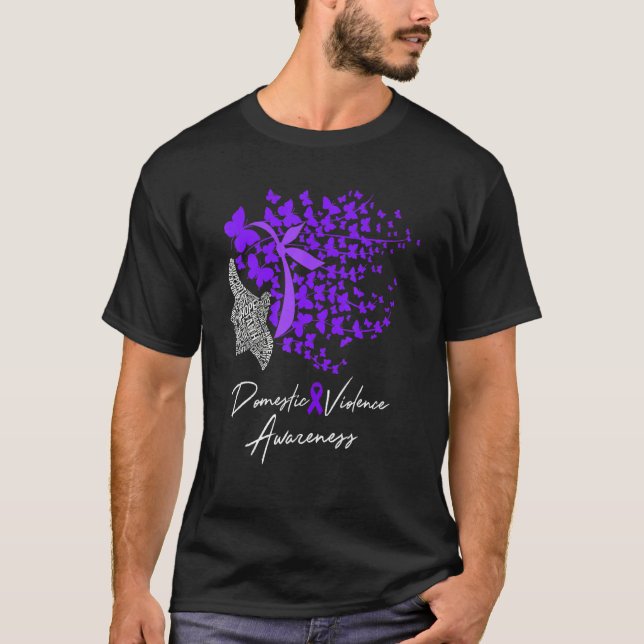 Camiseta Domestic Violence Awareness  Purple Butterflies (Anverso)