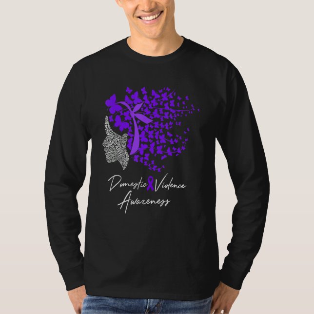 Camiseta Domestic Violence Awareness  Purple Butterflies (Anverso)