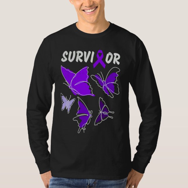 Camiseta Domestic Violence Awareness purple butterflies Sur (Anverso)