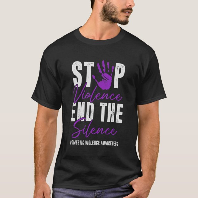 Camiseta Domestic Violence Awareness Stop Violence End Sile (Anverso)