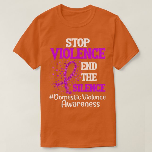 Camiseta Domestic Violence Awareness Stop Violence End Sile (Diseño del anverso)