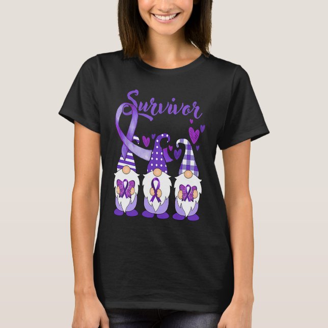 Camiseta Domestic Violence Awareness Survivor purple Gnomes (Anverso)