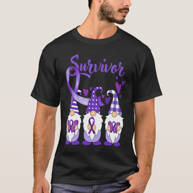 Camiseta Domestic Violence Awareness Survivor purple Gnomes (Anverso)
