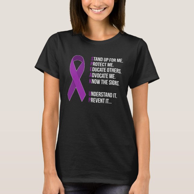 Camiseta Domestic Violence Awareness Survivor  Speak Up (Anverso)