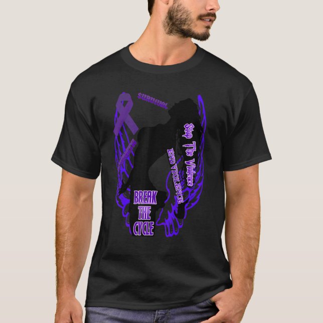 Camiseta Domestic Violence Awareness Woman Wing Survival St (Anverso)