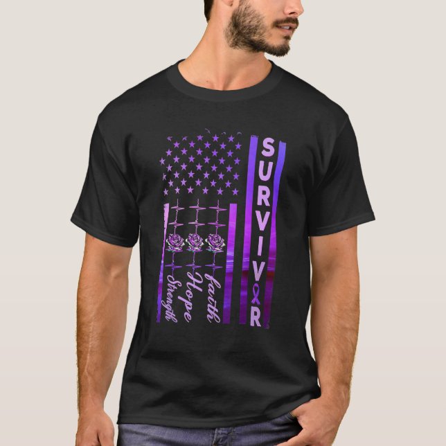 Camiseta Domestic Violence Strong Survivor Purple American  (Anverso)