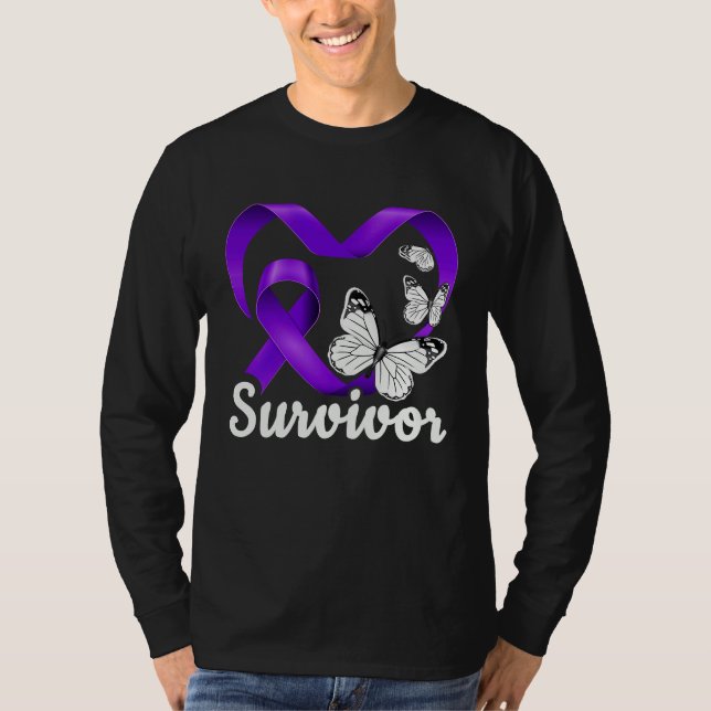 Camiseta Domestic Violence Survivor purple heart butterflie (Anverso)