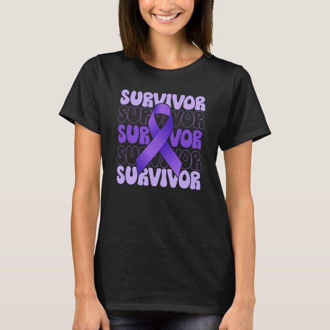Camiseta Domestic Violence Survivor purple ribbon (Anverso)
