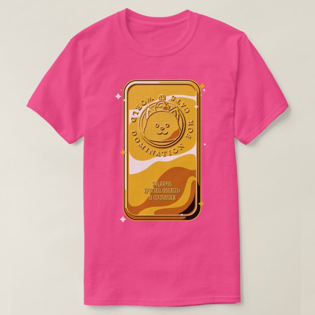 Camiseta Dominación mundial del gato del bar del oro para g (Diseño del anverso)