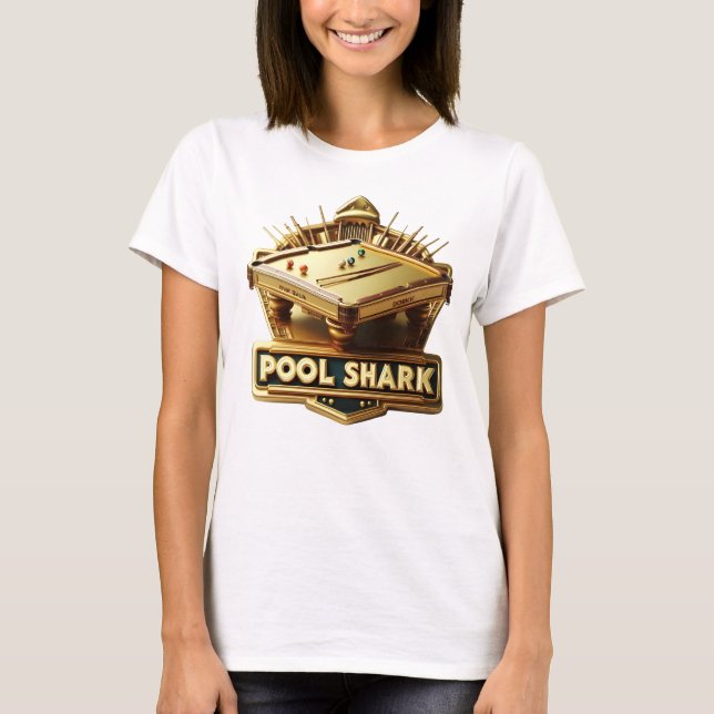 Camiseta Dominando el juego: Logo de Pool Shark en Pool Tab (Anverso)