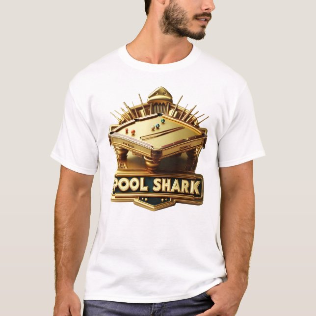 Camiseta Dominando el juego: Logo de Pool Shark en Pool Tab (Anverso)