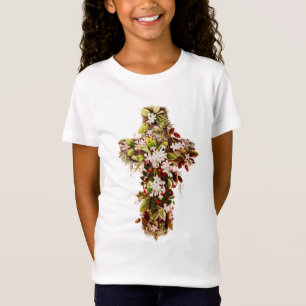 Camiseta Domingo de Pascua Jesús Cruz de flores