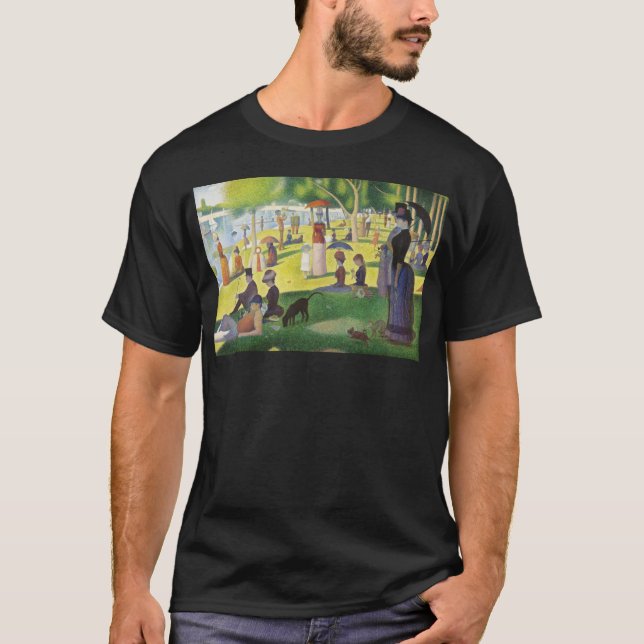 Camiseta Domingo en La Grande Jatte por Georges Seurat (Anverso)