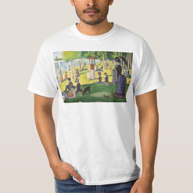 Camiseta Domingo en La Grande Jatte por Georges Seurat (Anverso)