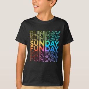 Camiseta Domingo Funday Rainbow Fade Color Fiesta