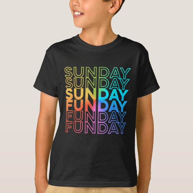 Camiseta Domingo Funday Rainbow Fade Color Fiesta (Anverso)