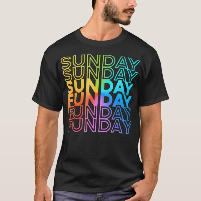 Camiseta Domingo Funday Rainbow Fade Color Fiesta (Anverso)