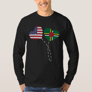 Camiseta Dominica amorosa bandera de EE. UU. Corazón domini