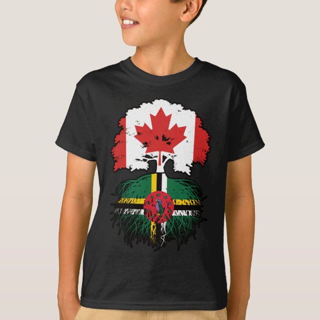 Camiseta Dominica Dominicana Canadá Canadá Árbol Roots band (Anverso)