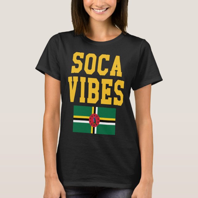 Camiseta Dominica Flag Soca Vibes jouvert party Caribbean c (Anverso)