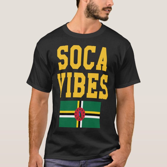 Camiseta Dominica Flag Soca Vibes jouvert party Caribbean c (Anverso)