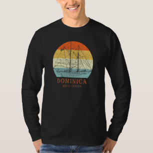 Camiseta Dominica West Indies Vintage Blueprint Sailboat Va
