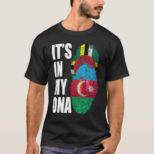 Camiseta Dominica Y Azerbaijani Mezcla ADN Bandera Patrimon