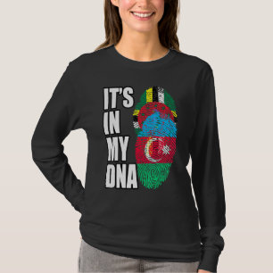 Camiseta Dominica Y Azerbaijani Mezcla ADN Bandera Patrimon