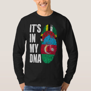 Camiseta Dominica y Azerbaiyán Mezcla de ADN Bandera Herenc
