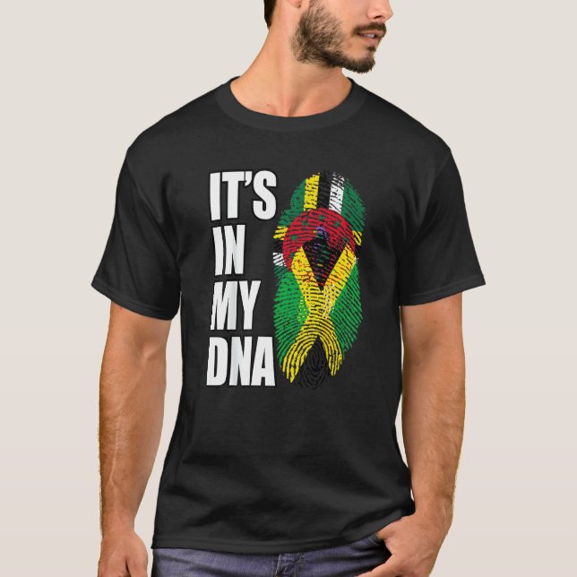 Camiseta Dominica Y Bandera De Adn Mezcla Jamaiquina (Anverso)