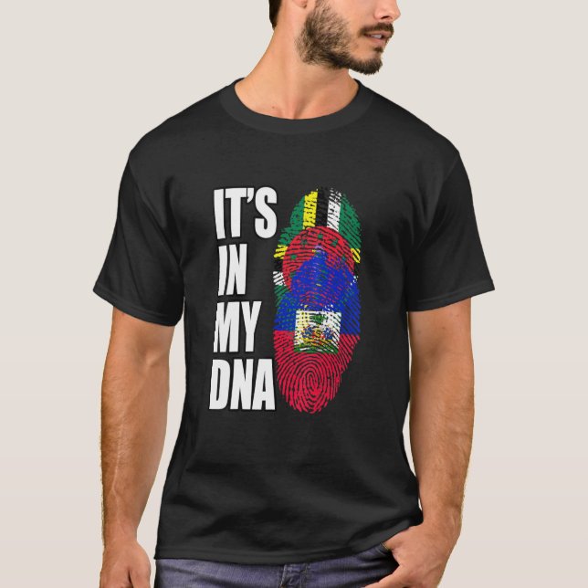 Camiseta Dominica Y Haití Mezclan Patrimonio De La Bandera  (Anverso)