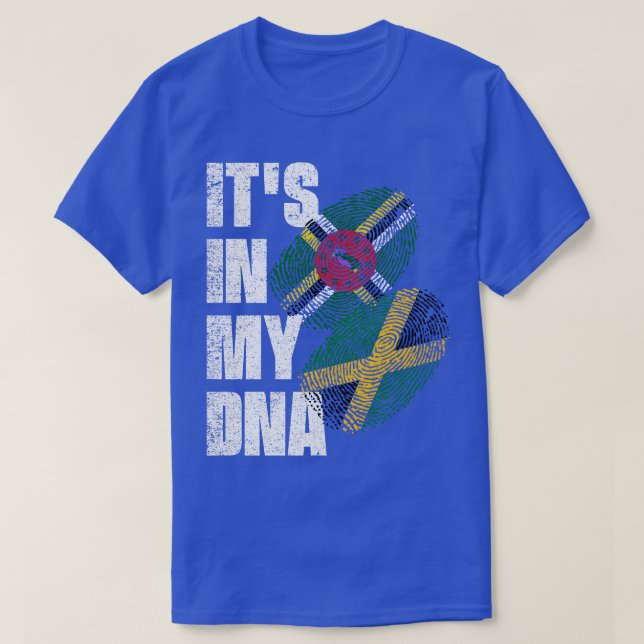 Camiseta Dominica Y Jamaica Mezclan Patrimonio De La Bander (Diseño del anverso)