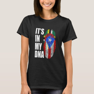 Camiseta Dominica Y Puerto Rico Mezcla De Bandera De ADN
