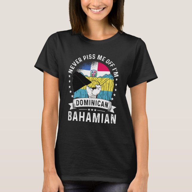 Camiseta Dominican Republic Flag Bahamas Grown  Humor Pride (Anverso)