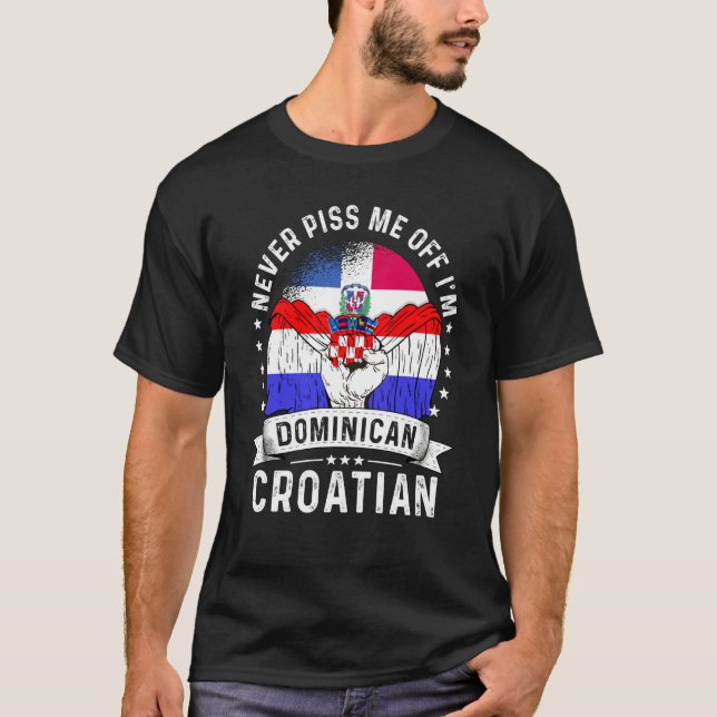 Camiseta Dominican Republic Flag Croatia Grown  Humor Pride (Anverso)