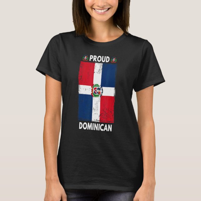 Camiseta Dominican Republic Flag For Men & Proud Dominican  (Anverso)