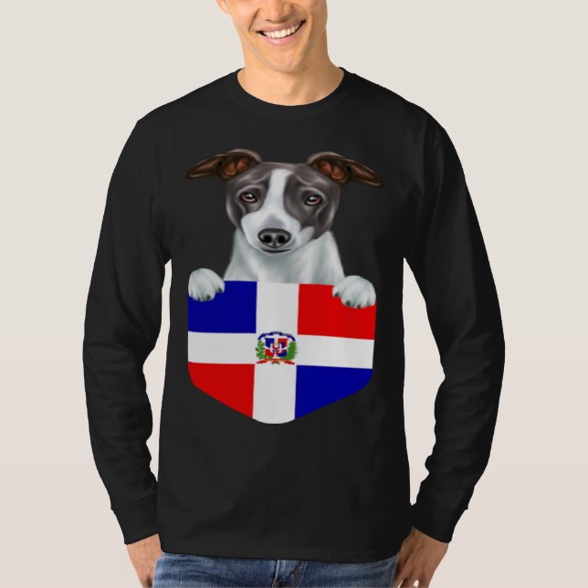 Camiseta Dominican Republic Flag Italian Greyhound Dog In P (Anverso)