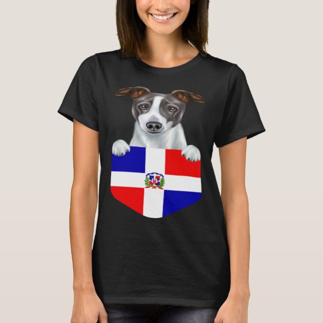 Camiseta Dominican Republic Flag Italian Greyhound Dog In P (Anverso)