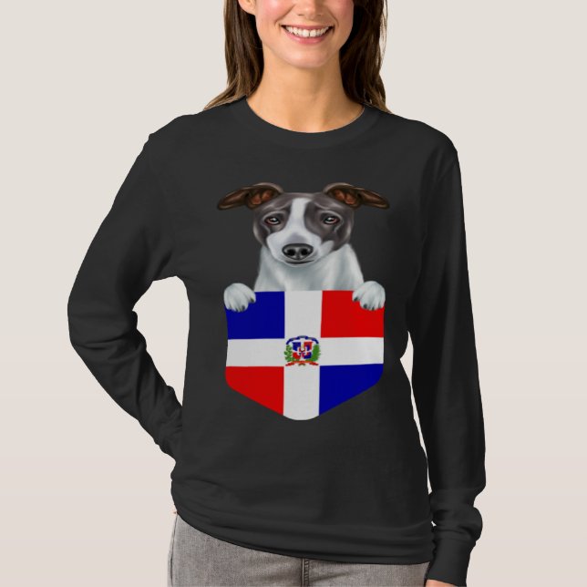 Camiseta Dominican Republic Flag Italian Greyhound Dog In P (Anverso)