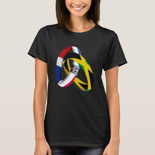 Camiseta Dominican Republic Flag Jamaica Grown Ring Marriag (Anverso)