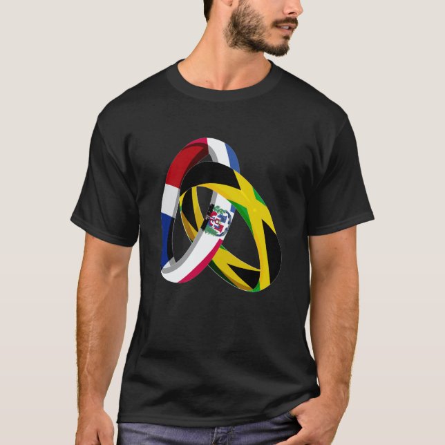 Camiseta Dominican Republic Flag Jamaica Grown Ring Marriag (Anverso)