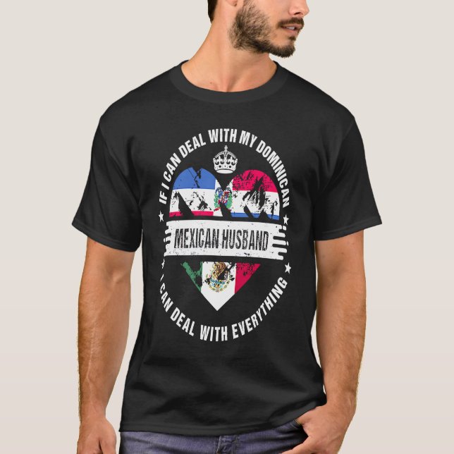 Camiseta Dominican Republic Flag Mexico Grown  Husband Coun (Anverso)