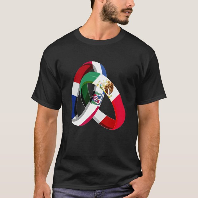 Camiseta Dominican Republic Flag Mexico Grown Ring Marriage (Anverso)