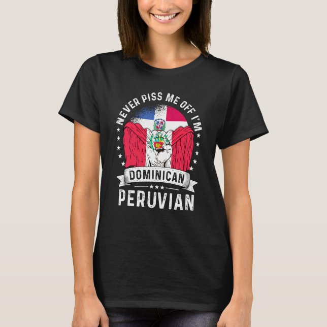 Camiseta Dominican Republic Flag Peru Grown  Humor Pride (Anverso)