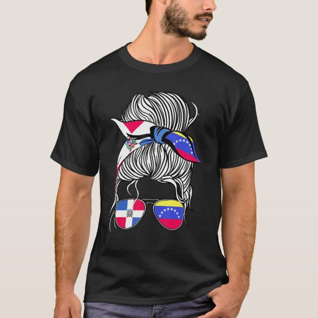 Camiseta Dominican Republic Flag Venezuela Grown Women Girl (Anverso)