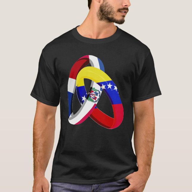 Camiseta Dominican Republic Flag Venezuela Ring Marriage We (Anverso)